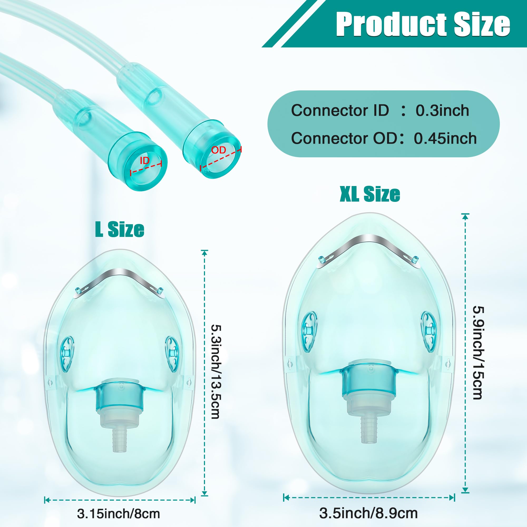 Geiserailie oxygen mask with long tubing for freedom of movement.