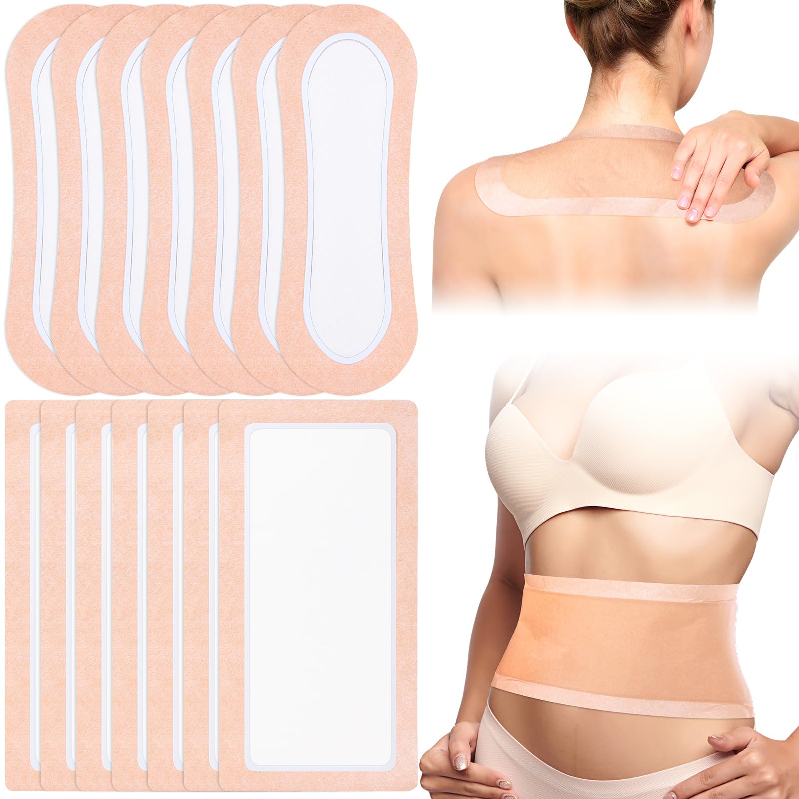 Geiserailie large castor oil wrap patch on back for soothing relief and comfortable wear.