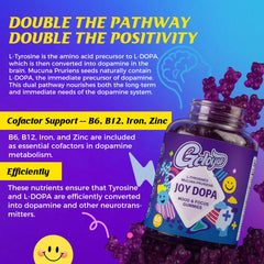 Geloyar Joy Dopa label detail with natural ingredients.