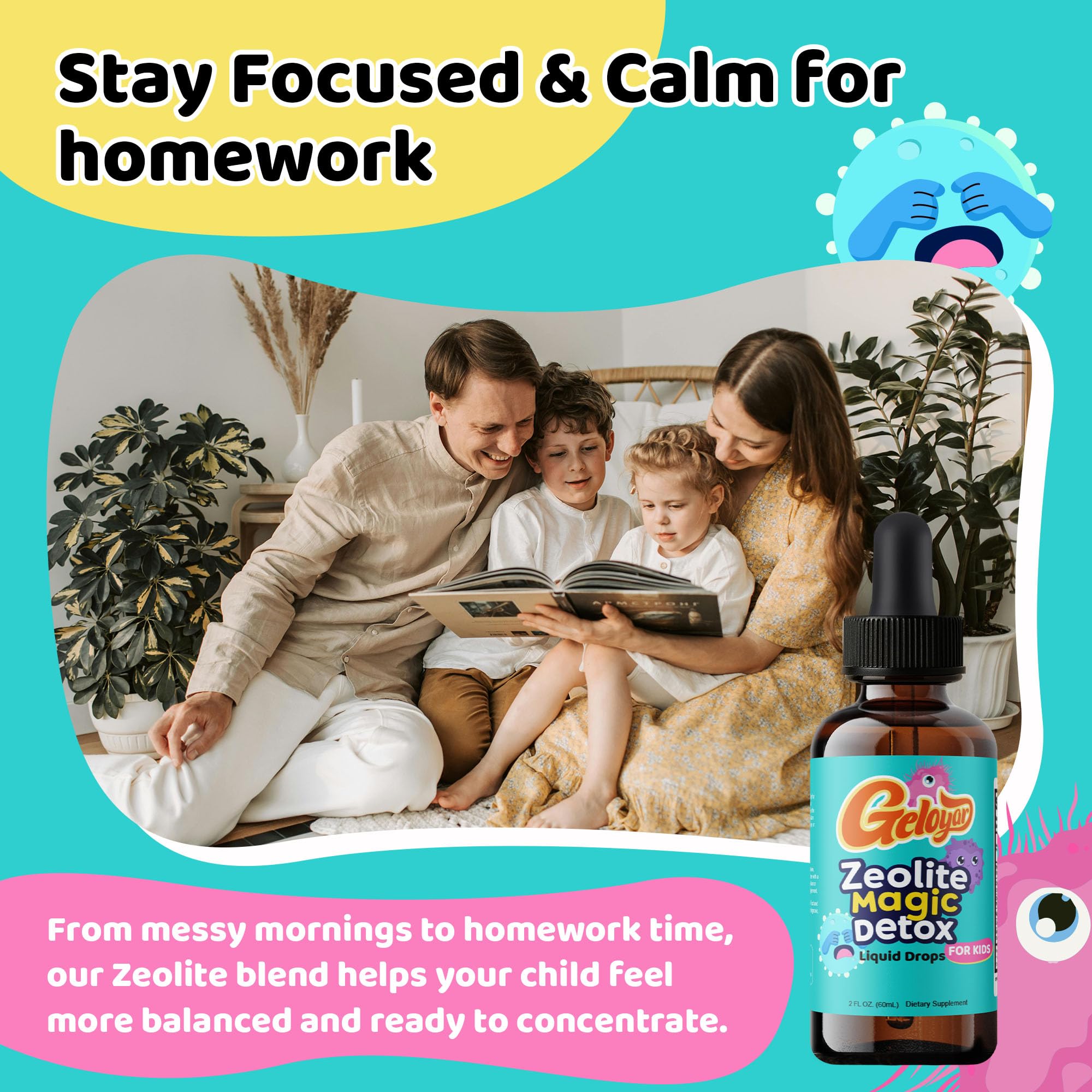 Geloyar Zeolite Detox Kids Drops apple cider vinegar detail