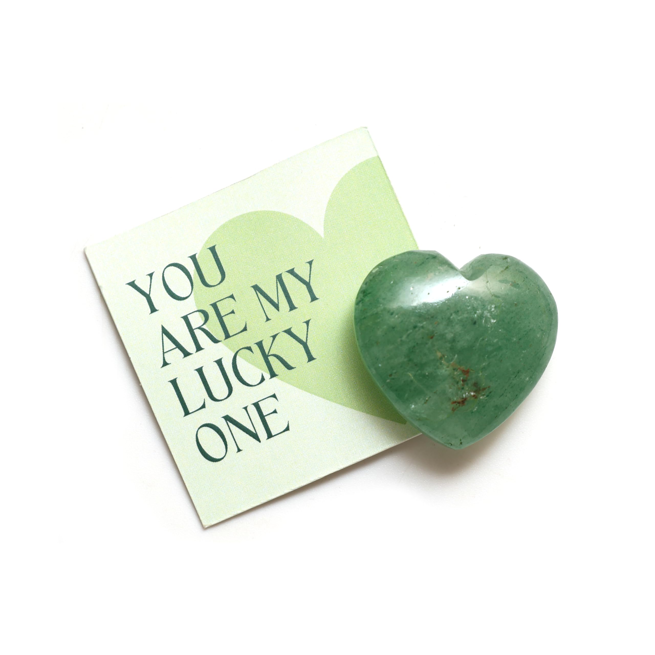 Gemanifest Green Aventurine Heart Crystal close-up for luck and growth