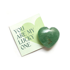 Gemanifest Green Aventurine Heart Crystal close-up for luck and growth