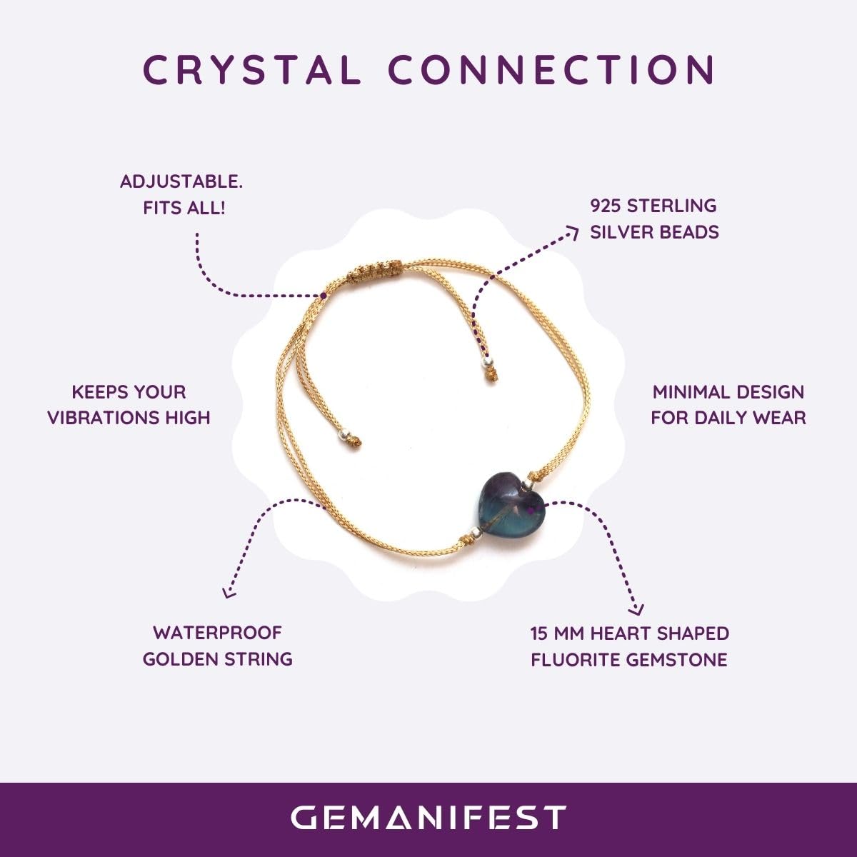 Gemanifest pocket fluorite crystal carries positive energy on the go.