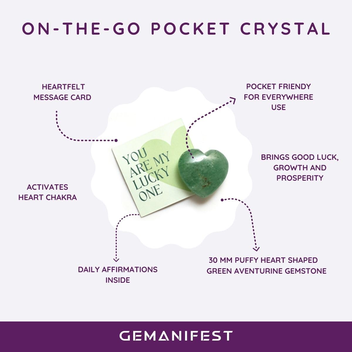 Gemanifest Sentiment card included with affirmations