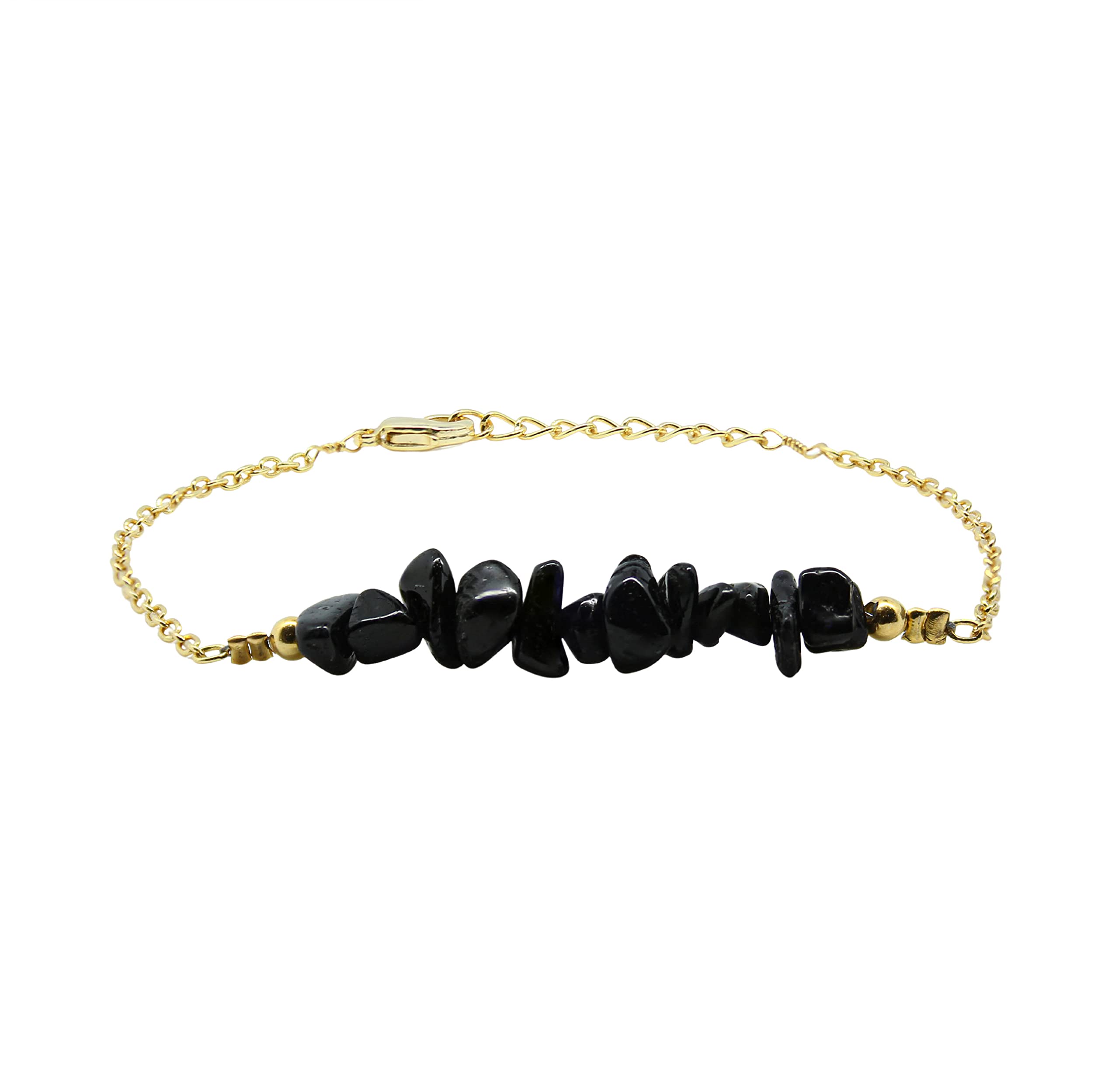 Gempires Nature's Treasure black tourmaline bracelet closeup showing natural stones