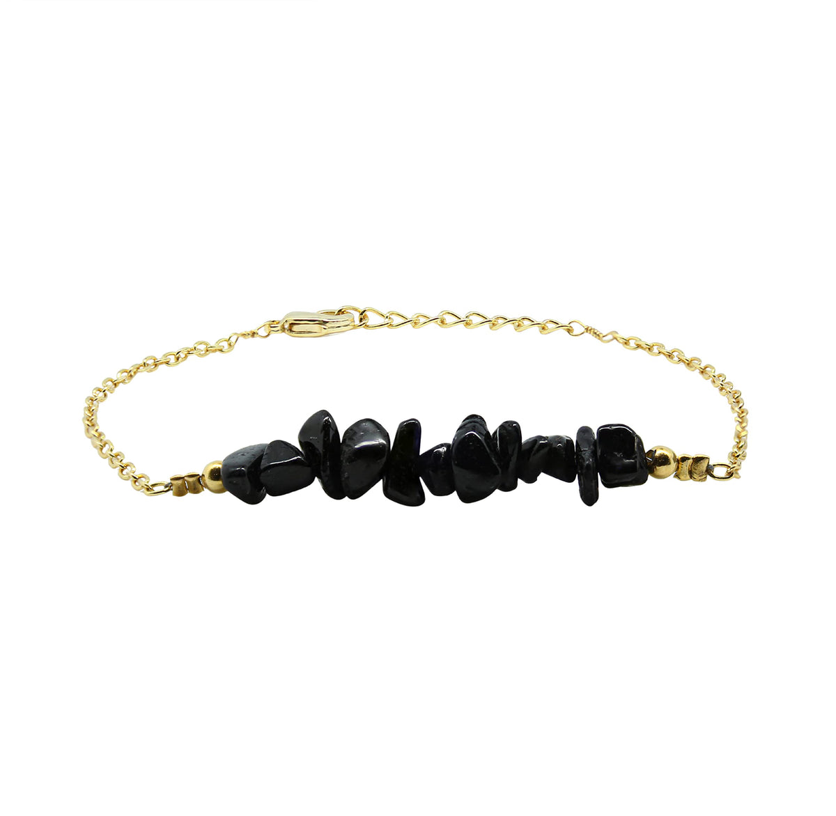 Gempires Nature's Treasure black tourmaline bracelet closeup showing natural stones