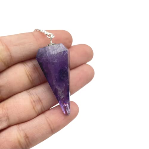 GEMSCITE amethyst pendulum kit includes a protective storage pouch.