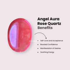 GEMSCITE Angel Aura Rose Quartz worry stone thumb indentation for soothing touch