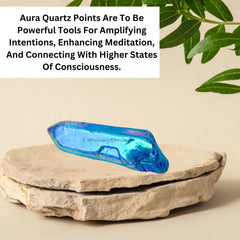 GEMSCITE Aqua Aura Quartz velvet bag for gifting