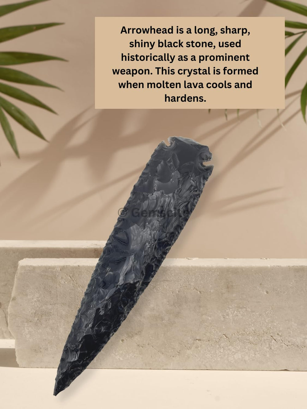 GEMSCITE arrowhead with velvet pouch, ready for gifting
