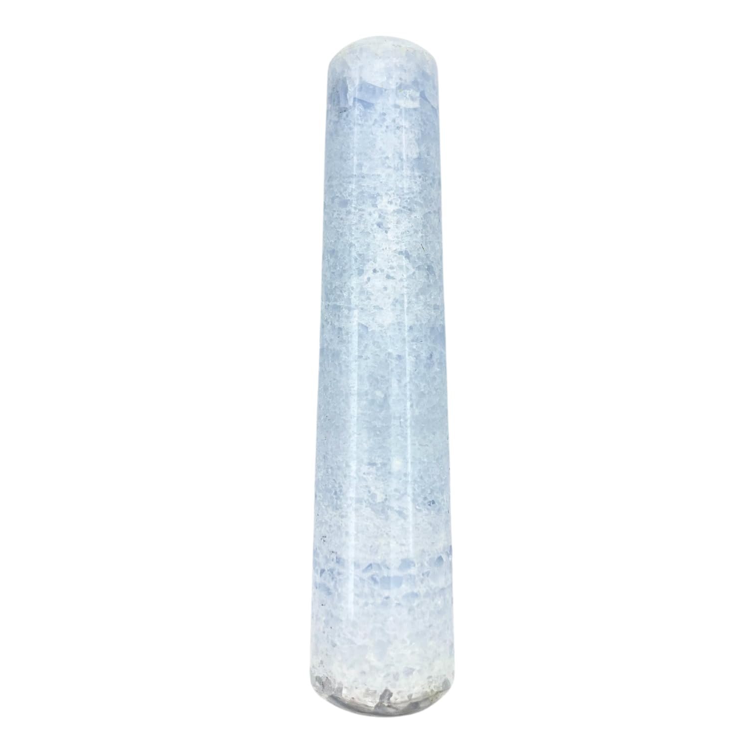 GEMSCITE Blue Celestite wand, 4-inch length, ideal for mindful focus.