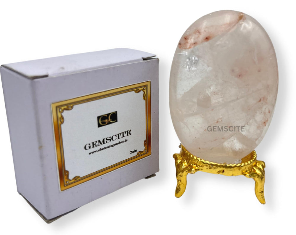 GEMSCITE palm stone with velvet pouch for portable meditation on the go.