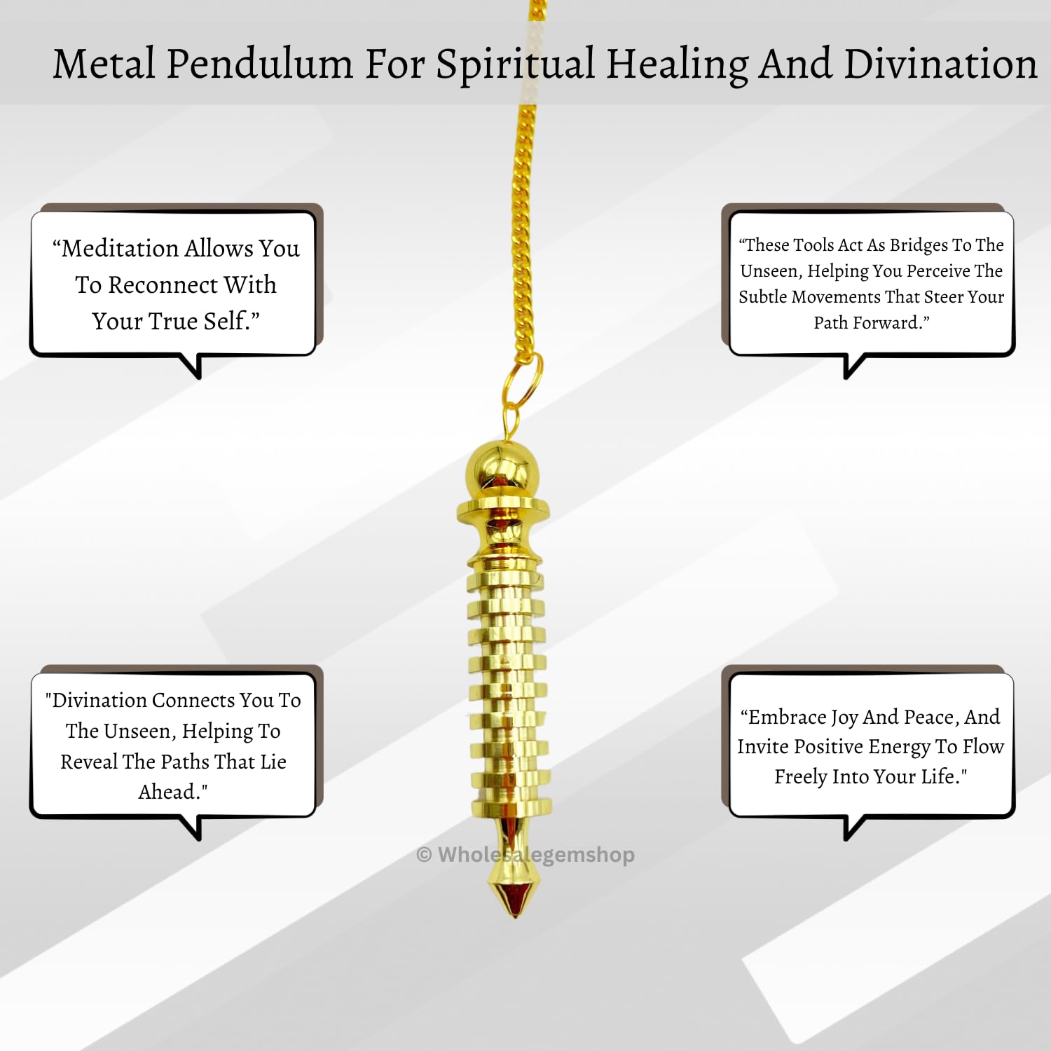 GEMSCITE compact pendulum with 6-inch chain for travel and easy handling.