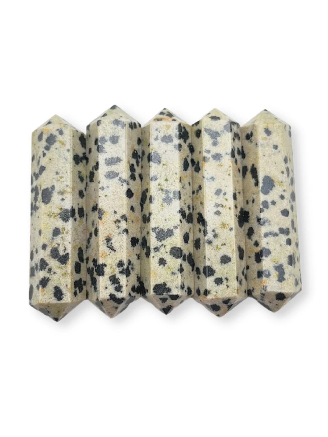 GEMSCITE Dalmatian Jasper double terminated pendant ready for necklace projects and energy work