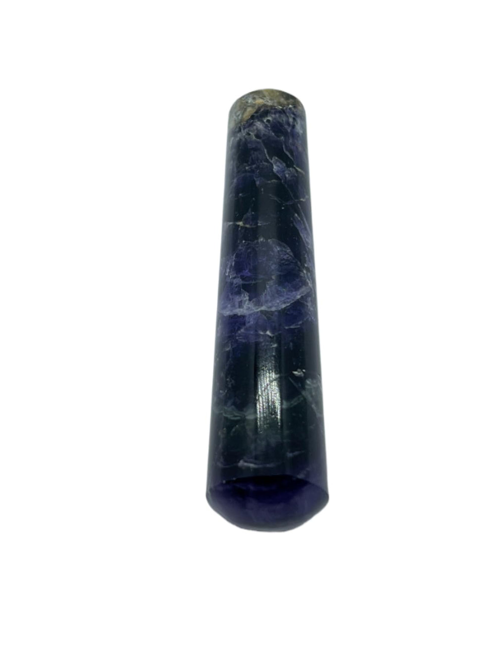 GEMSCITE Gemstone Multi Flourite wand closeup showing natural patterns for meditation and chakra balancing.
