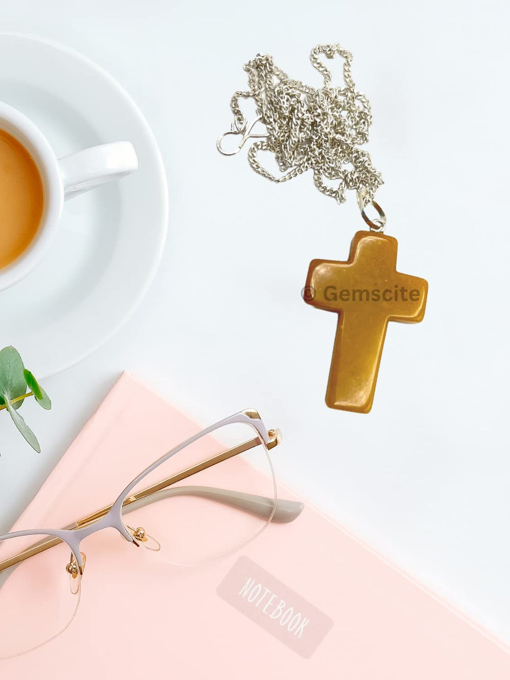 GEMSCITE Handcrafted in India cross pendant with artisanal charm.