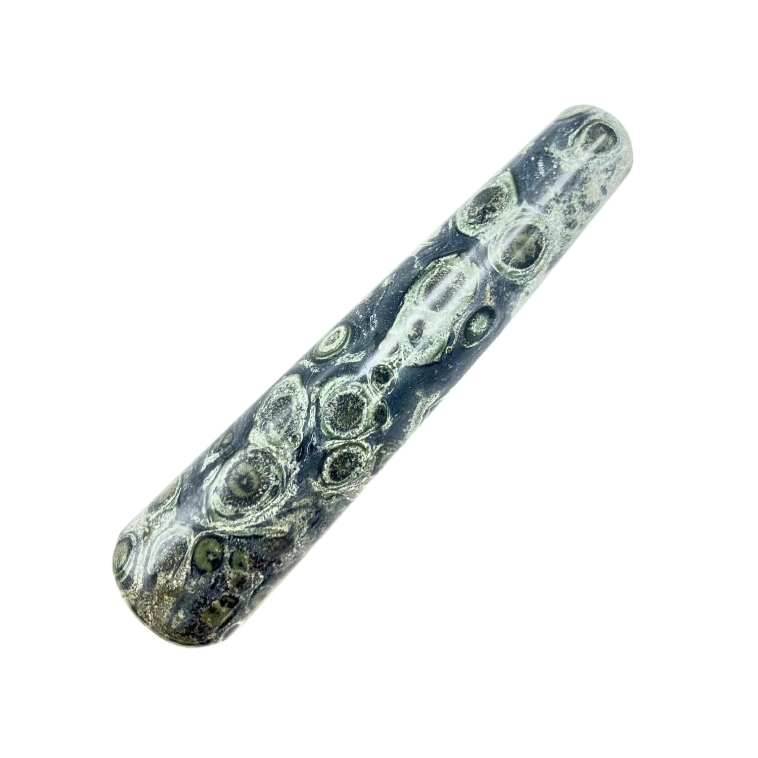 GEMSCITE kambaba jasper massage wand closeup showing natural veining and color