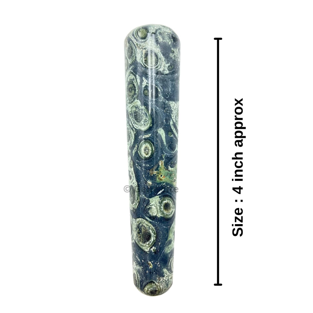 GEMSCITE kambaba jasper massage wand on mat for meditation and focus