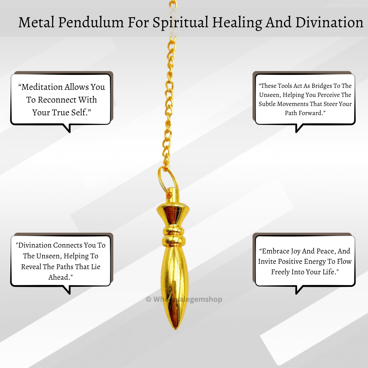 GEMSCITE meditation use pendulum suggests centered energy during practice