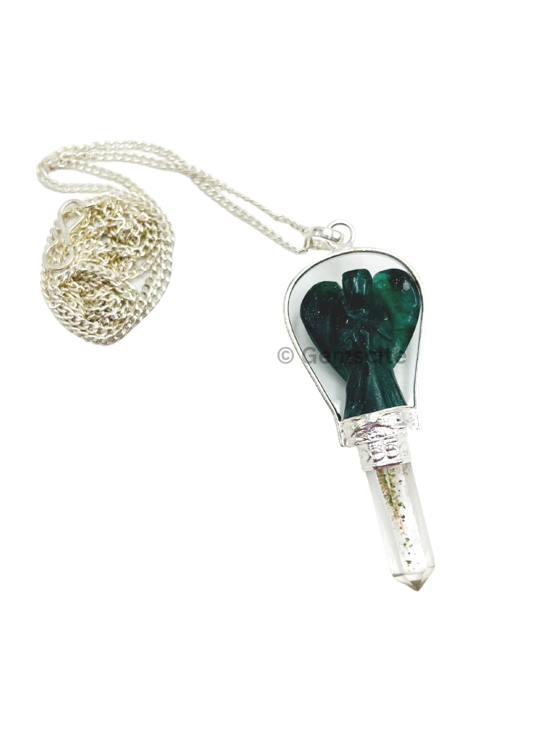 GEMSCITE angel pendant presented in two-piece set for versatile styling
