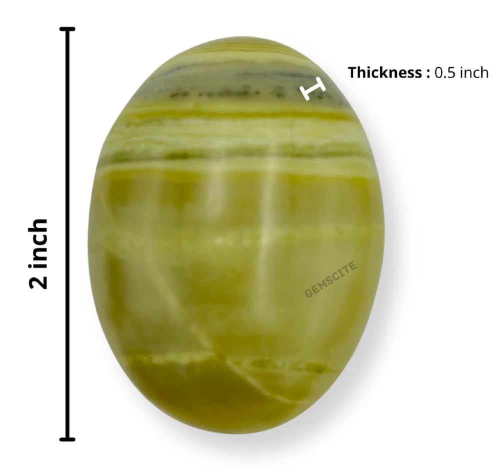 GEMSCITE serpentine pocket palm stone in velvet pouch for energy work.