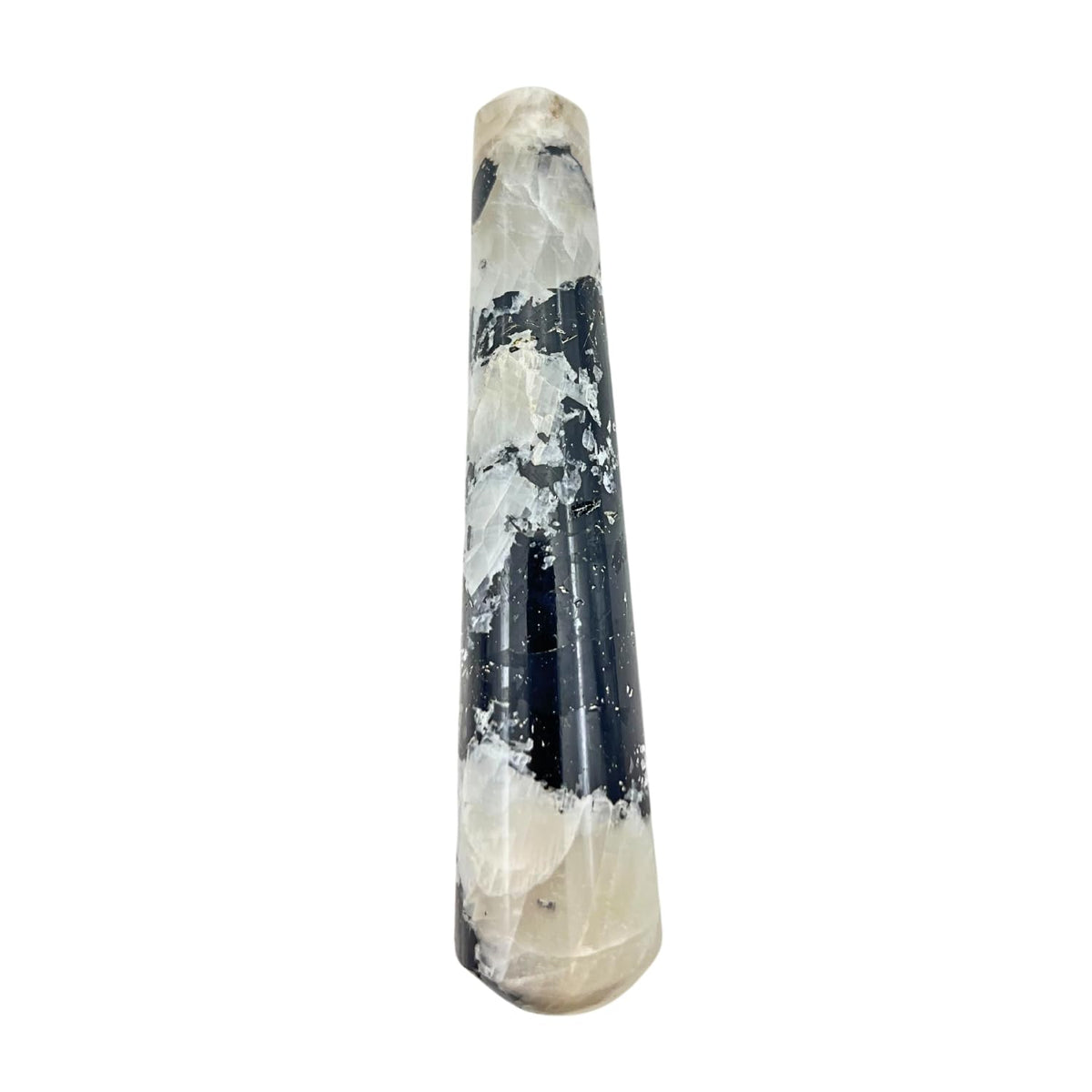 GEMSCITE Rainbow Moonstone wand close-up for chakra balance
