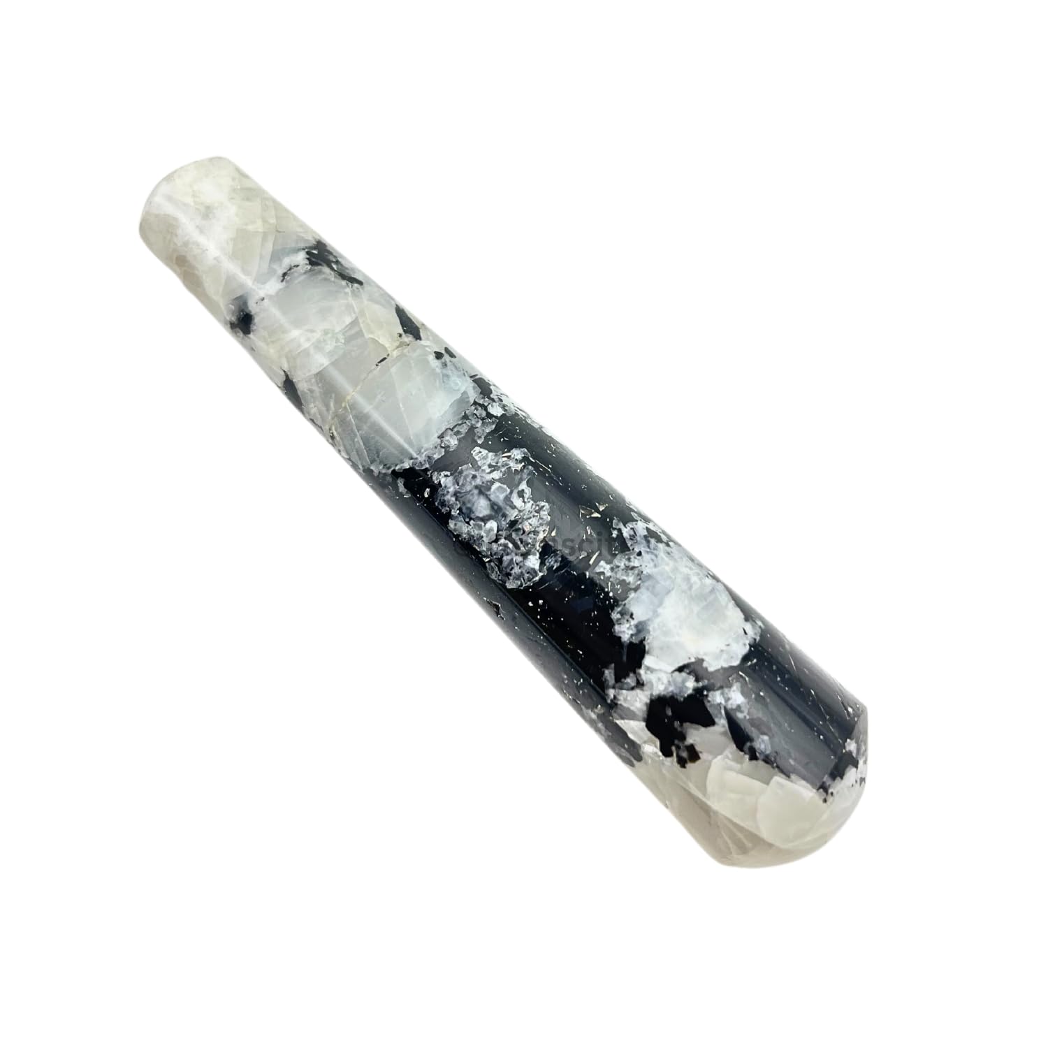 GEMSCITE Rainbow Moonstone wand highlighting root chakra focus