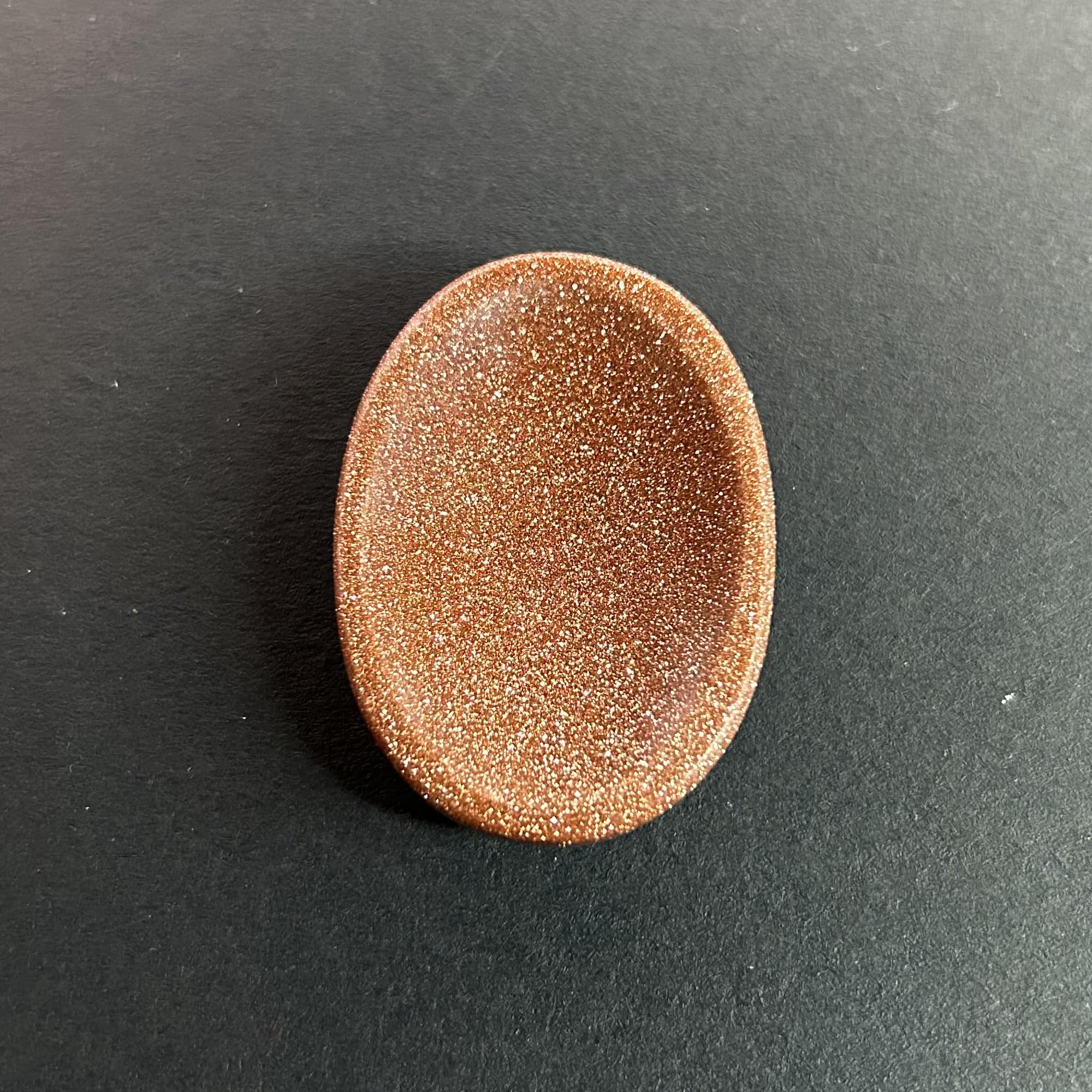 GEMSCITE Red Goldstone worry stone with included pouch for easy carrying and positive energy