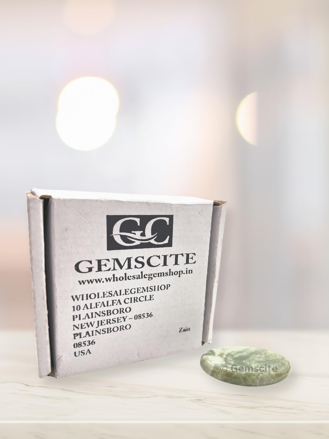 GEMSCITE Serpentine worry stone fits in a pocket for calm on the go.