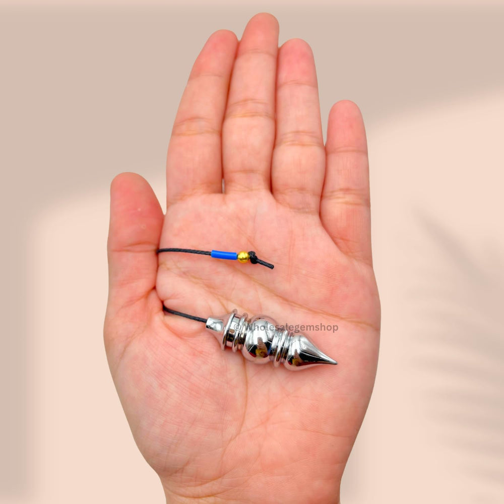 GEMSCITE six-inch chain pendulum ideal for travel and quick sessions.
