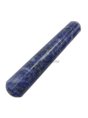 GEMSCITE Sodalite wand side view with ergonomic grip for focused meditation sessions.