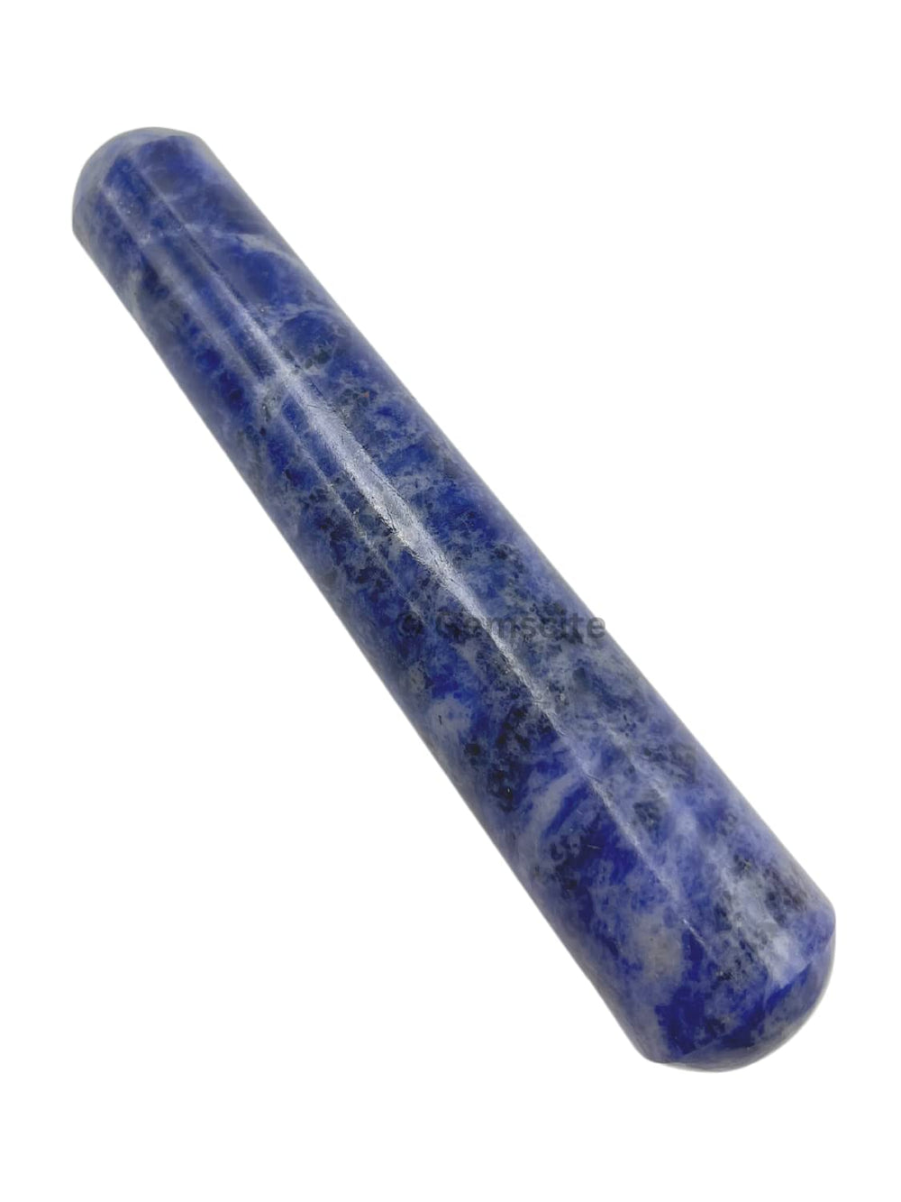 GEMSCITE Sodalite wand top view highlighting polished surface for energy healing rituals.