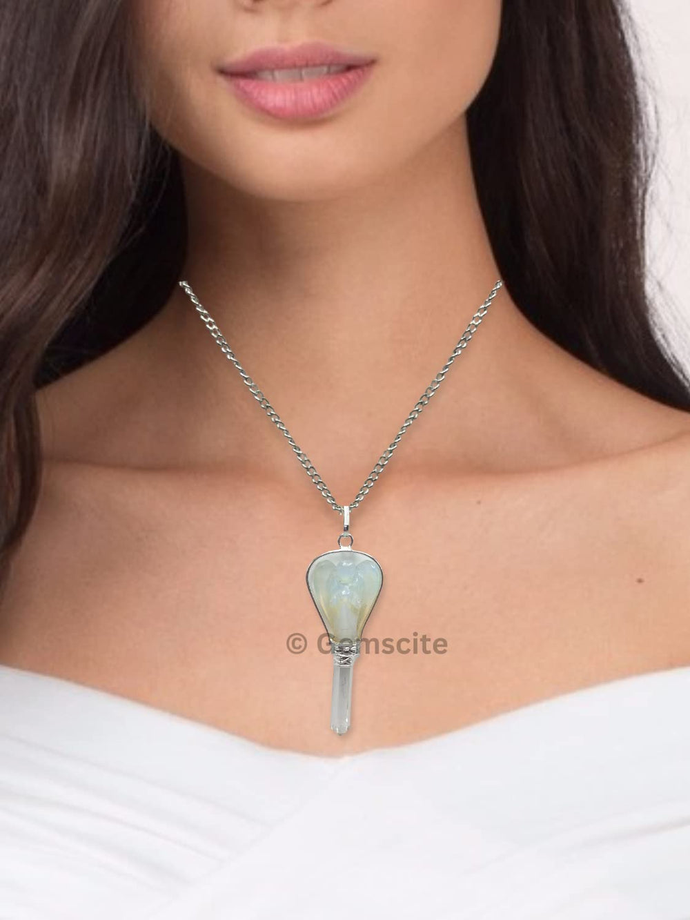 GEMSCITE Two-Piece Pendant Set offers versatile spiritual styling.