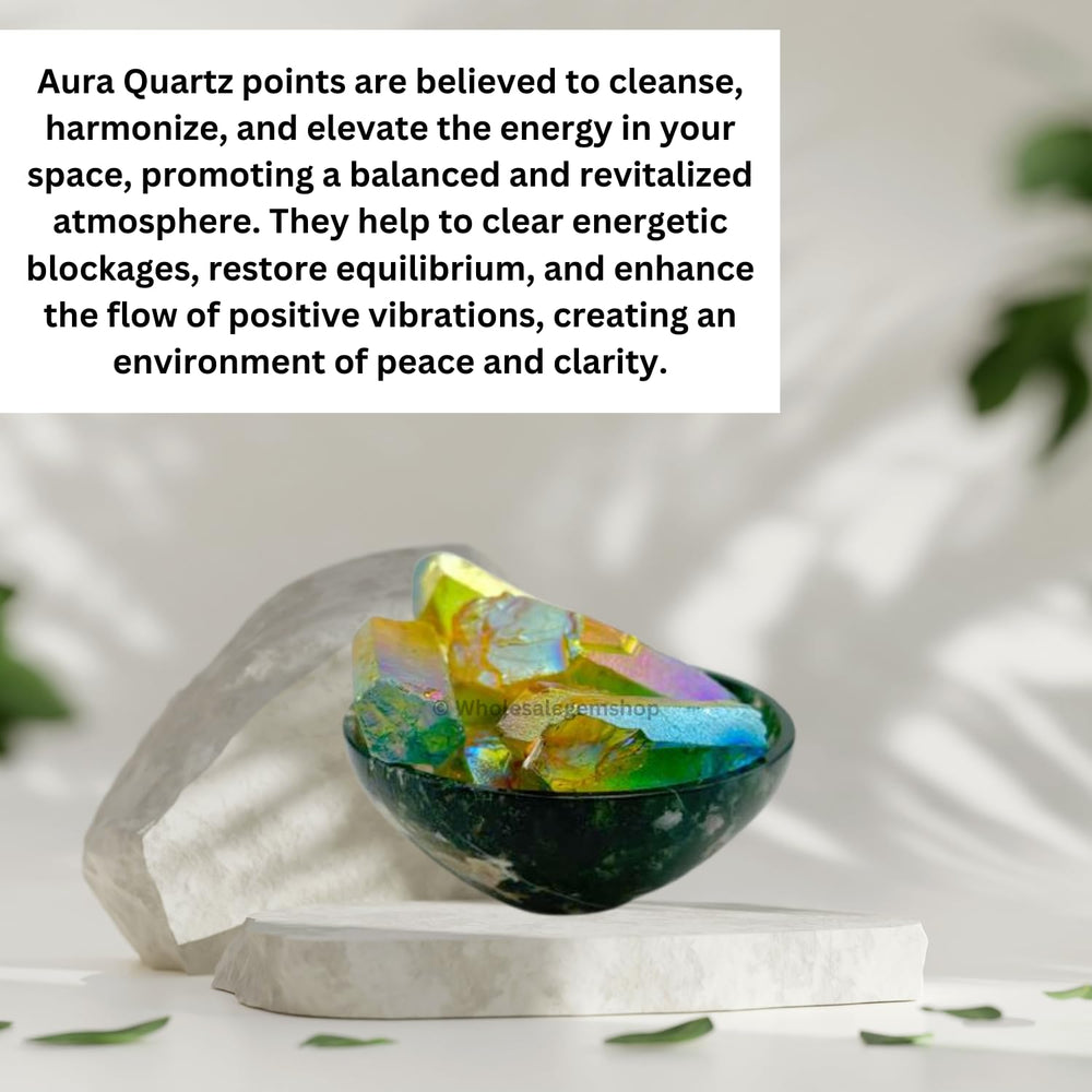 GEMSCITE Yellow Aqua Aura Quartz point for DIY crystal crafts