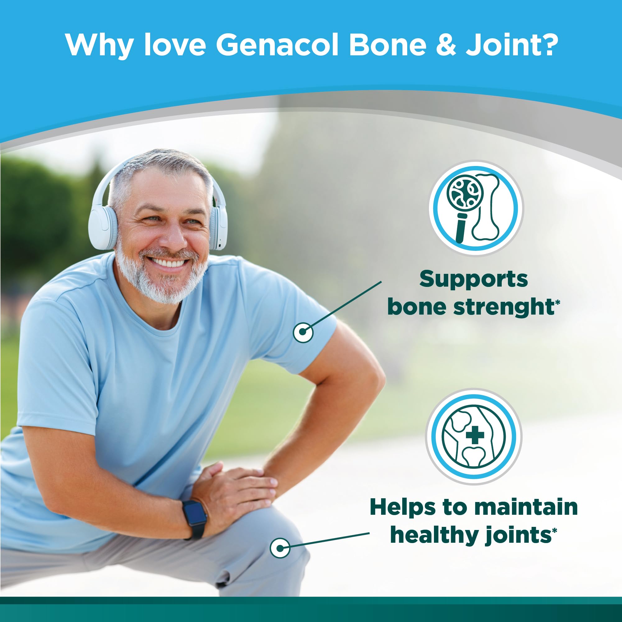 Genacol lifestyle image with an active person suggesting ongoing joint mobility.