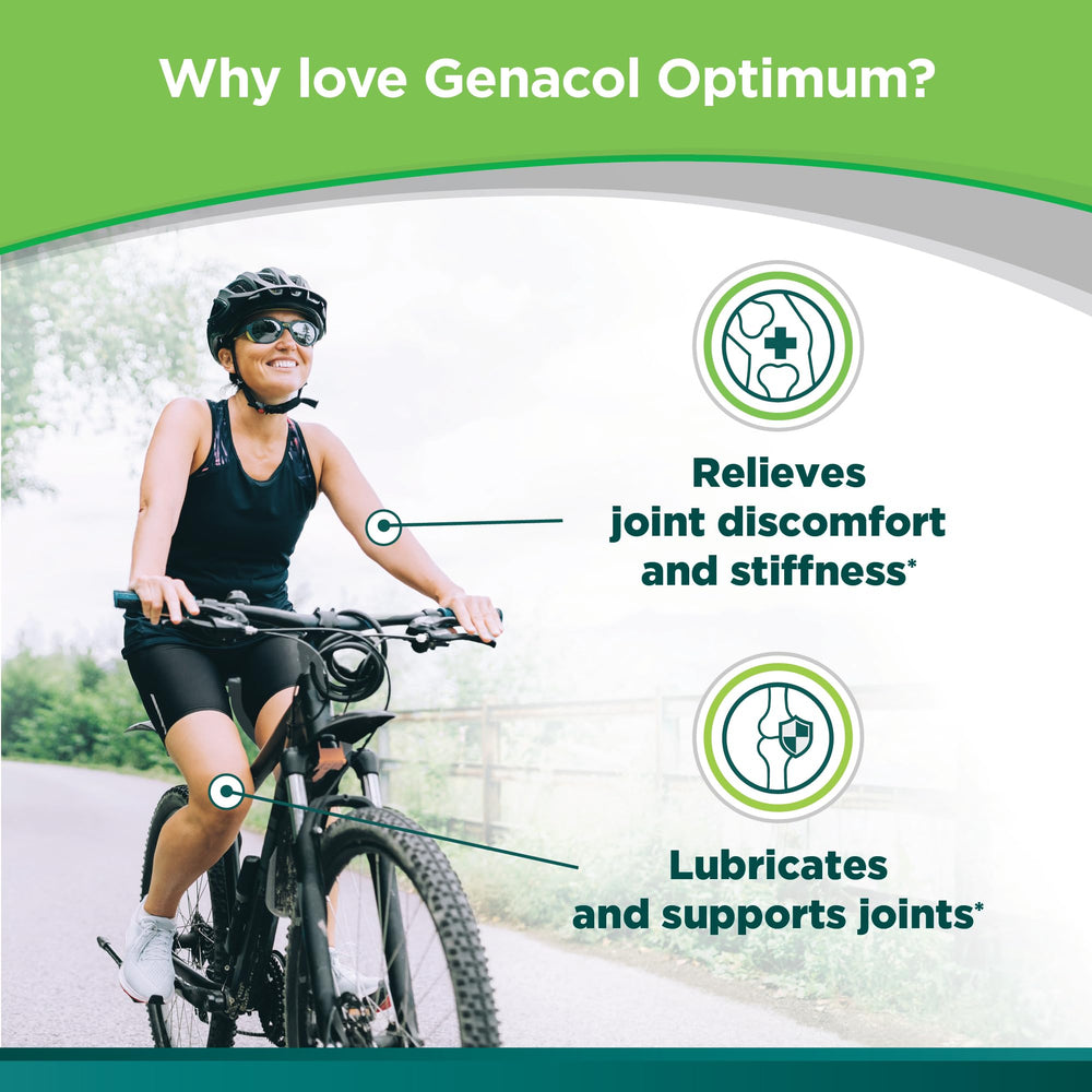 Genacol Optimum dosage chart for simple daily routine.