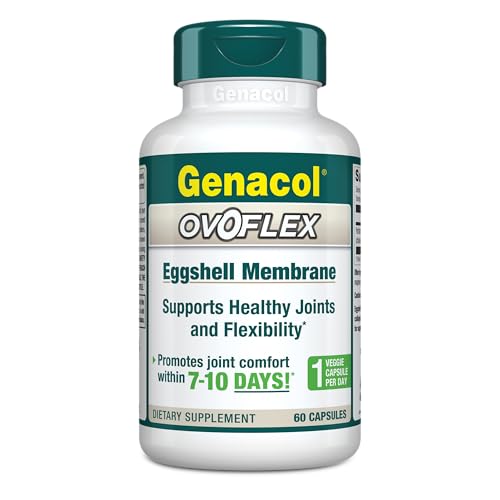 Genacol Ovoflex capsules displayed to convey daily dose of vegetarian joint care