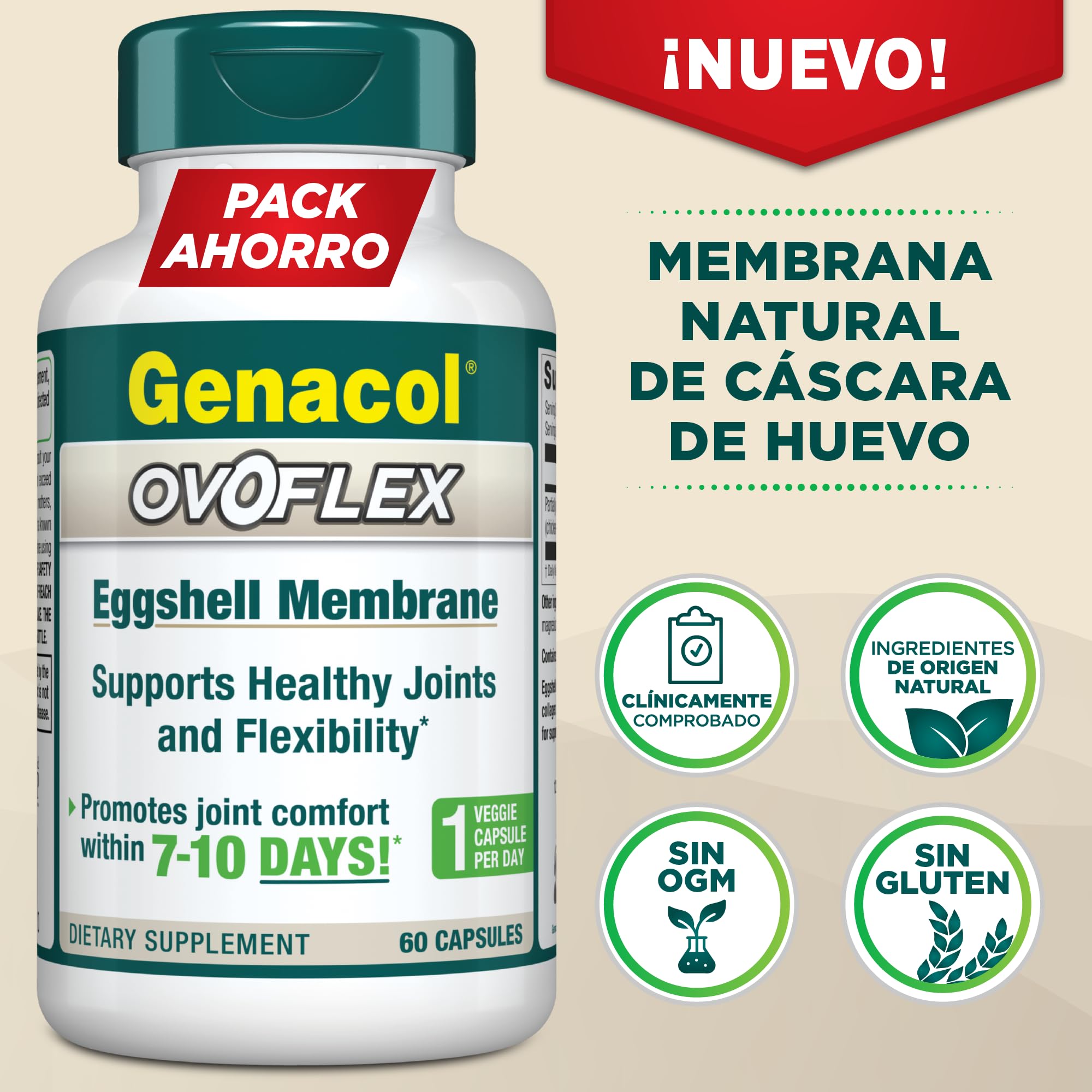 Genacol Ovoflex eggshell membrane icon representing collagen, HA, and glucosamine