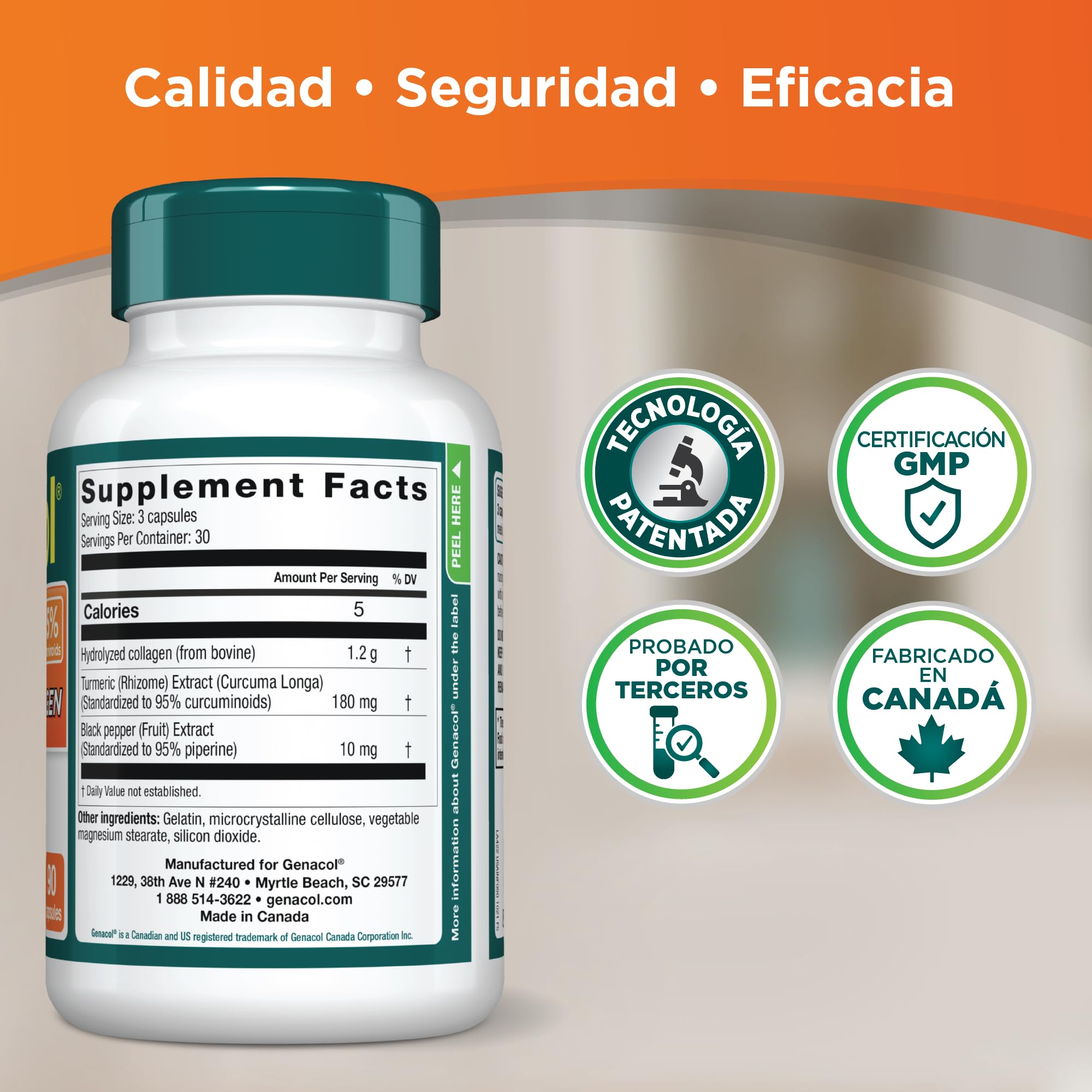 Genacol packaging emphasizes non-GMO, premium joint care formula.