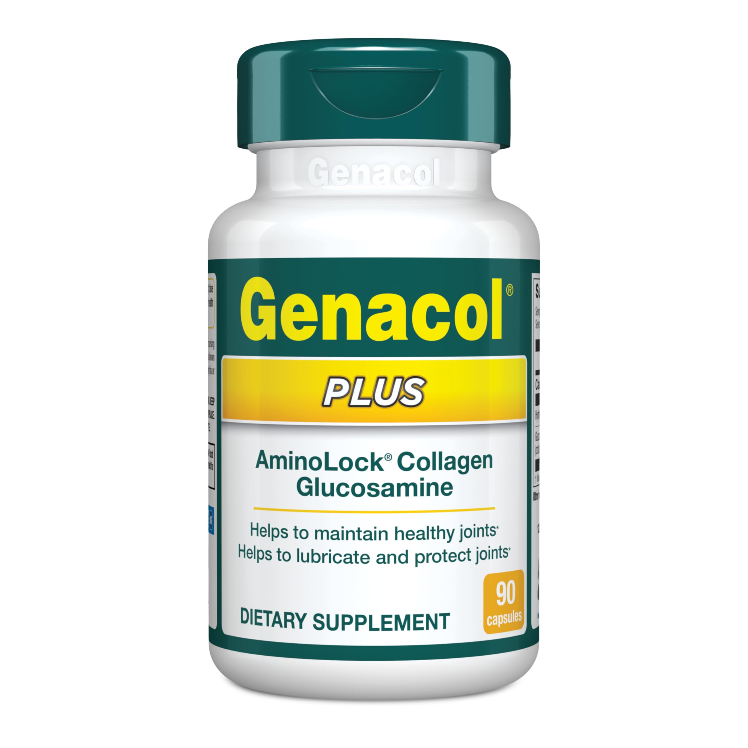 Genacol Plus bottle front showing daily joint support for mobility.