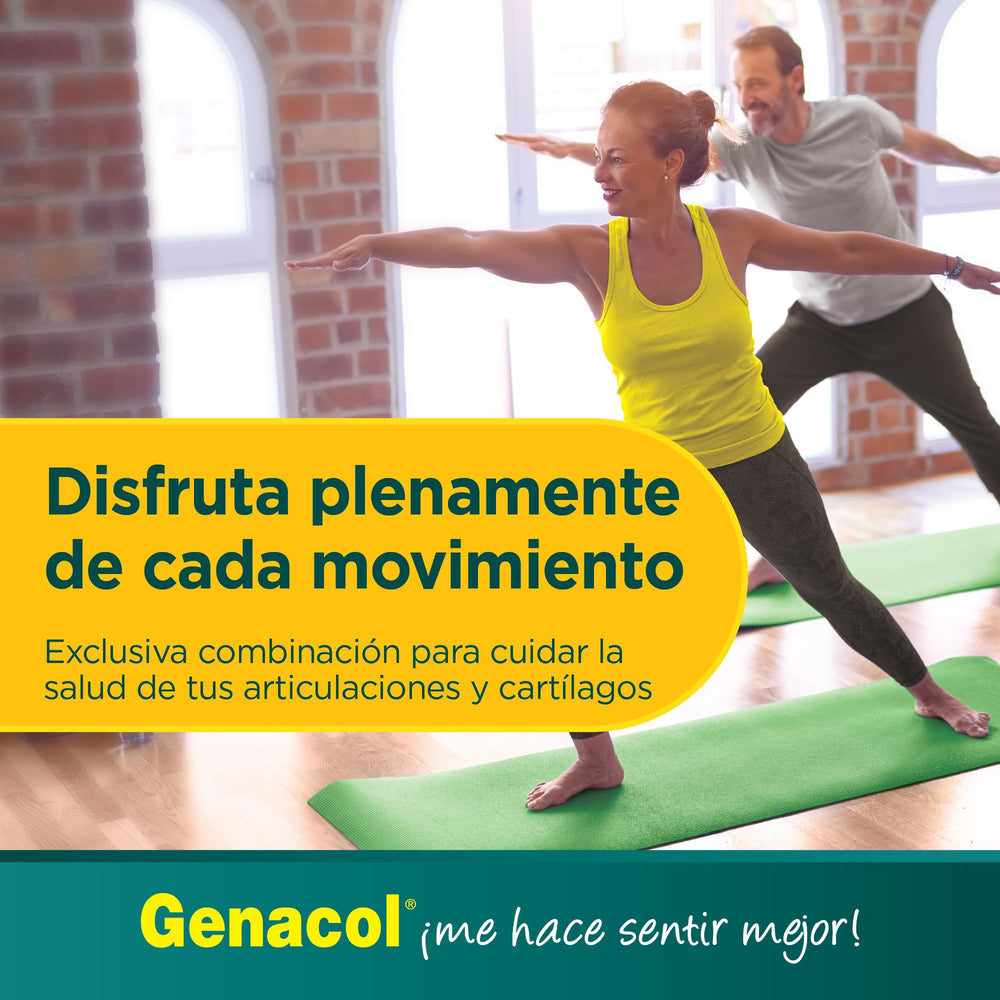Genacol Plus joint mobility scene depicts everyday activities with reduced stiffness.