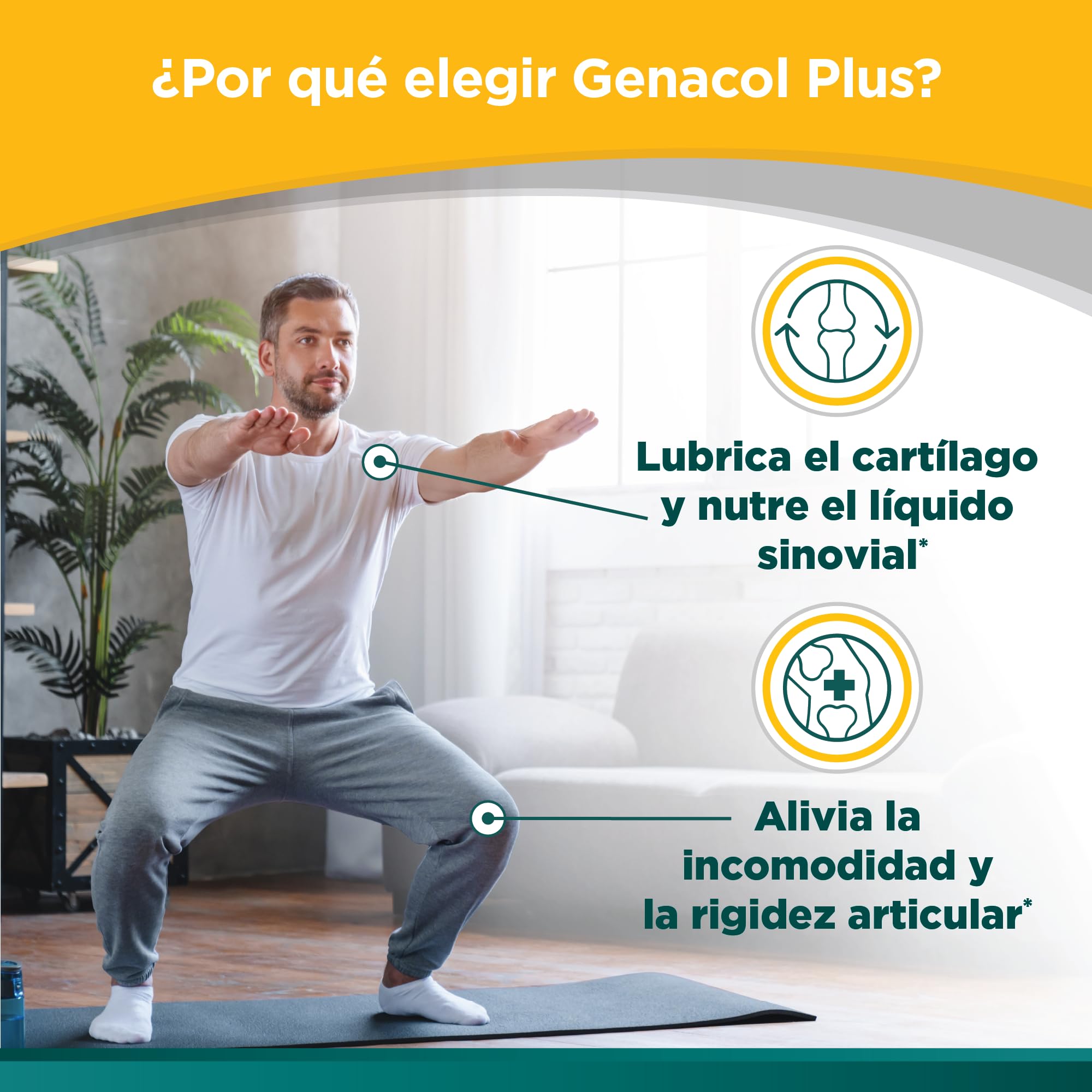 Genacol Plus non GMO ingredients badge reinforces product quality.