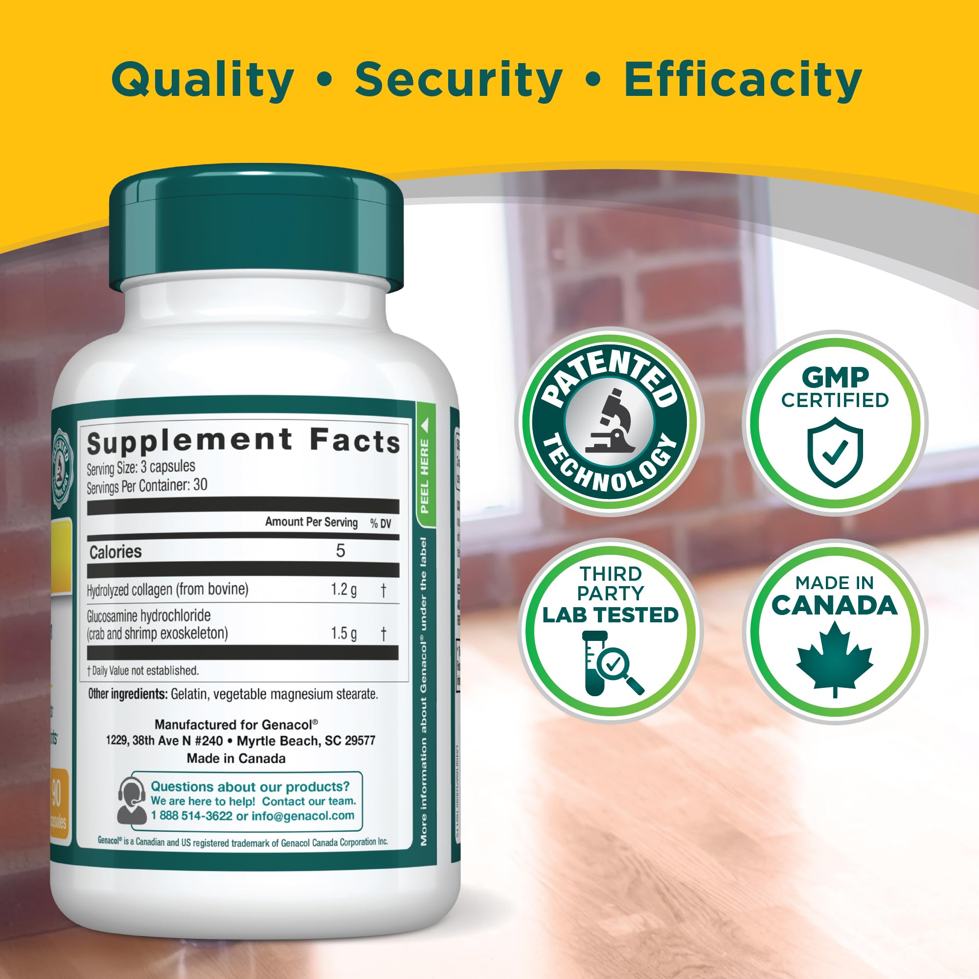 Genacol Plus shelf display conveys a trusted status on store shelves.
