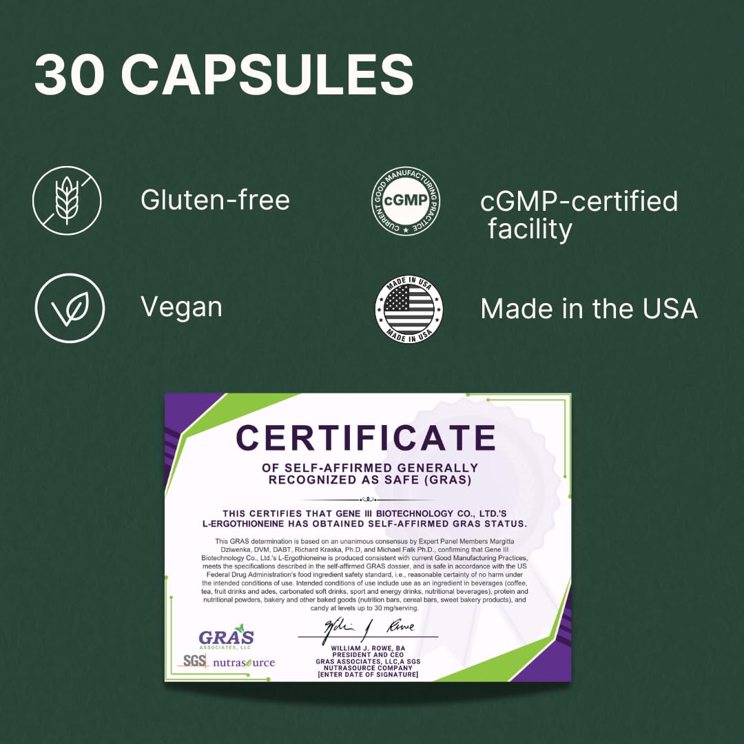GENEIII L-Ergothioneine daily-routine illustrates simple morning or night use.