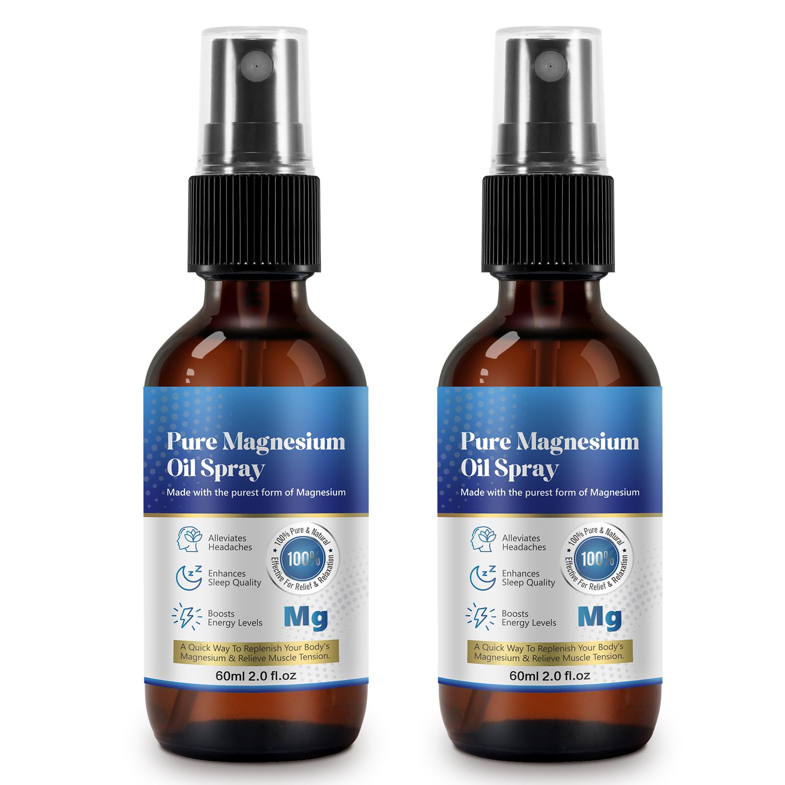 Generic 2oz magnesium oil spray bottle with clean formula for daily use.