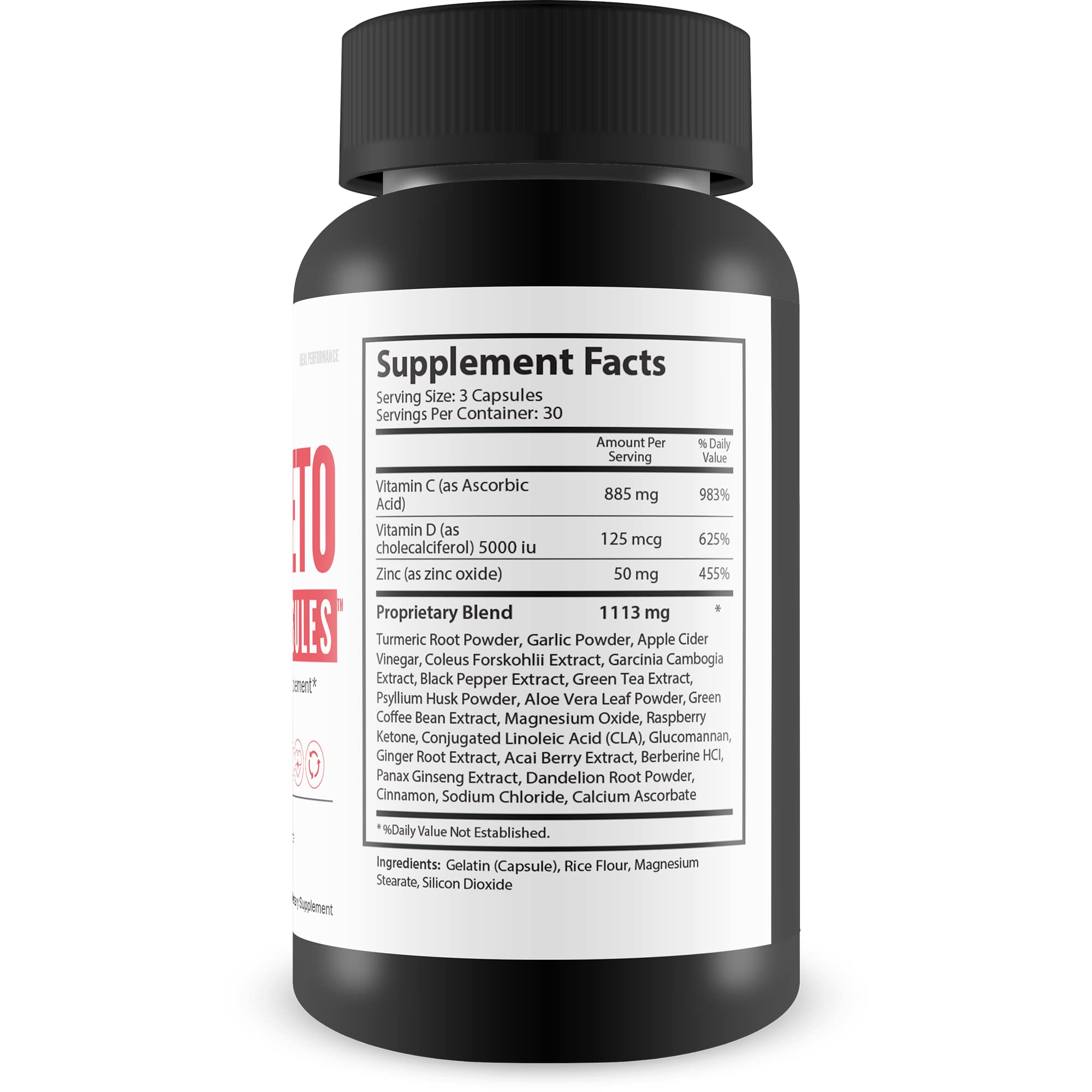 Generic ACV Keto Turmeric capsules ready to take for convenient daily immune support.