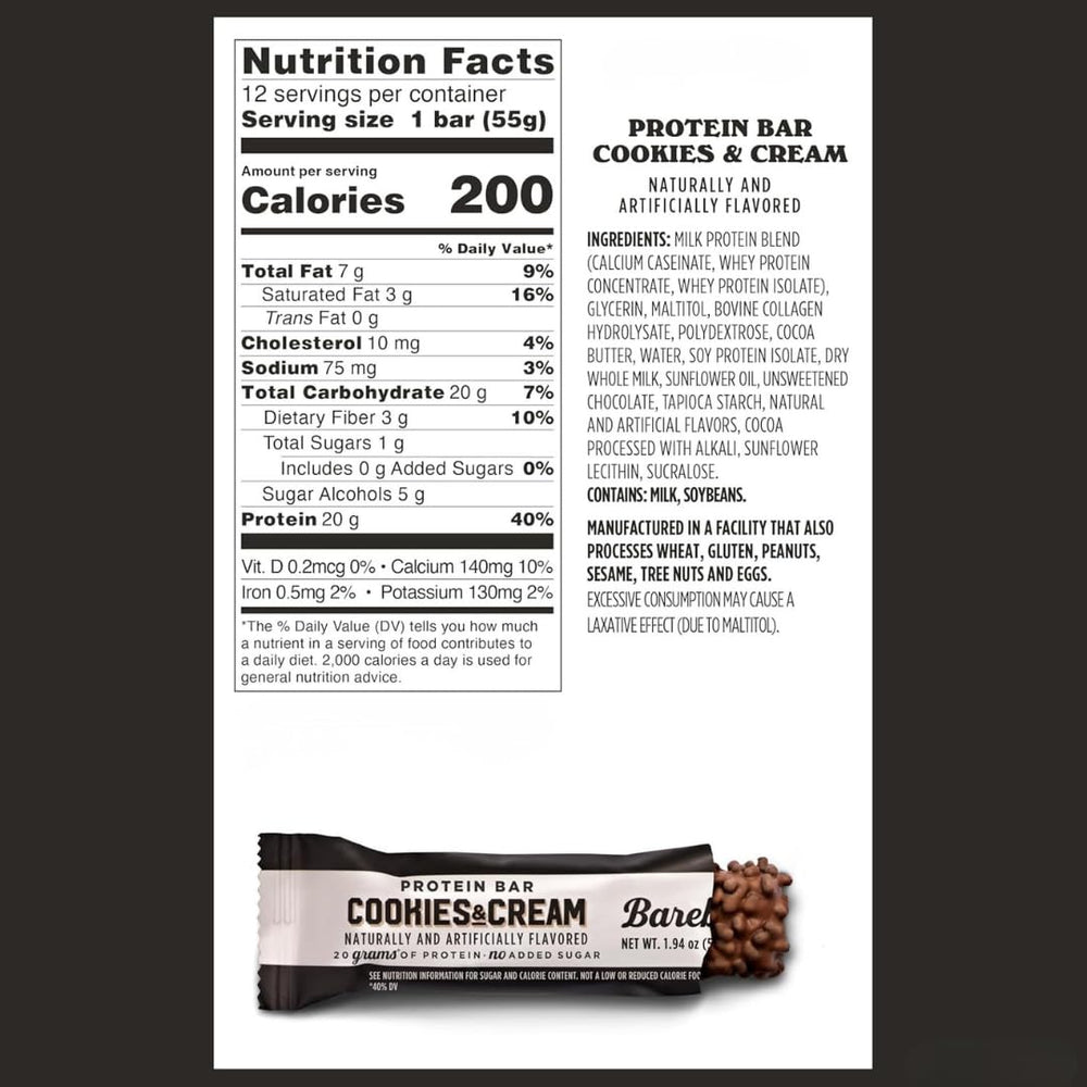 Generic BarebeIIs Creamy Crisp bar with chocolate coating, ideal post-workout treat.