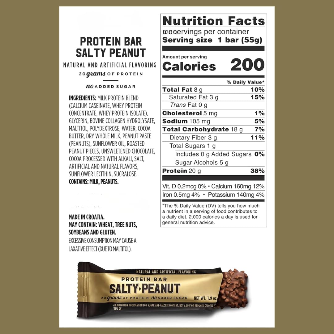 Generic Barebeils protein bars assorted pack back view displaying flavors and info.