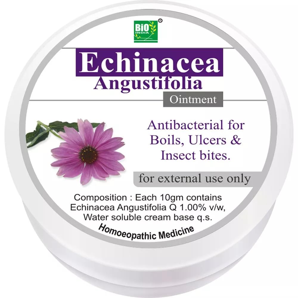 Generic Bio India Echinacea Angustifolia Ointment pack shot for topical skin care use.