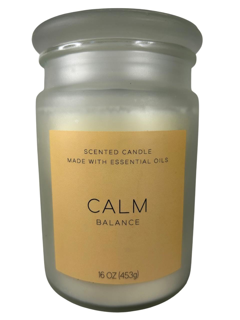 Generic Calm Balance candle front view in a stylish glass jar for home decor
